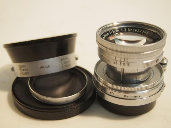 【高額買取実施中!!】Leica ライカ Lレンズ Summicron 5cm 50mm F2 ズミクロン トリウム 沈胴 IROOAフード付